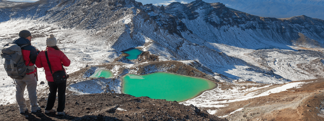 Emerald lakes on Tongariro Crossing track, Tongariro National Park, New Zealand