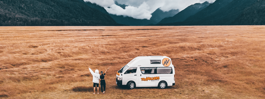 Campervan in Valley in New Zealand